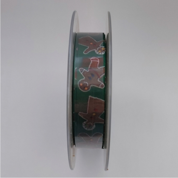 Geschenkband "Lebkuchen", grün, 15 mm, 25 m