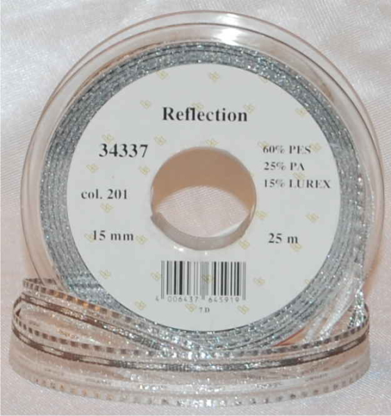 Reflection - Lurex, silber, 15 mm, 25 m