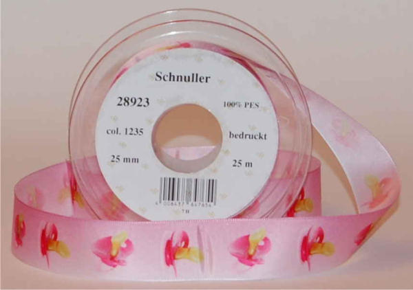 Schnuller, rosa, 25 mm, 25 m