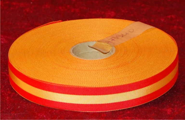 Ripsband Nationalband, rot-gelb-rot, 27 mm, 50 m, Spanien