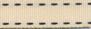 Stitched Grosgrain, creme/schwarz 15 mm breit, 15m